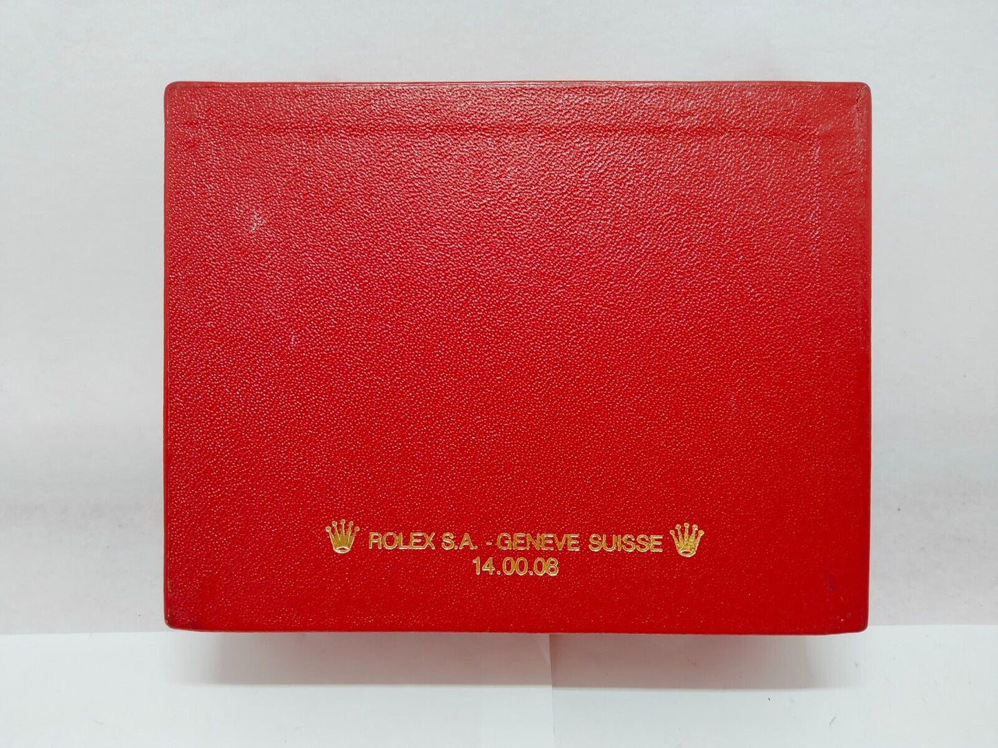 VINTAGE GENUINE ROLEX watch box case  no inner cushion red 14.00.08 1120011y4S