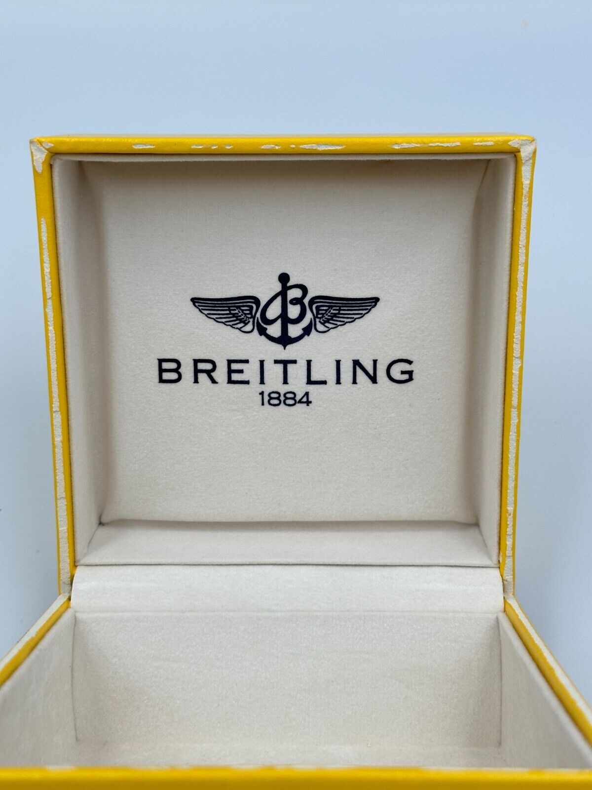 VINTAGE GENUINE BREITLING Orange watch box case wood booklet 240220002y2A