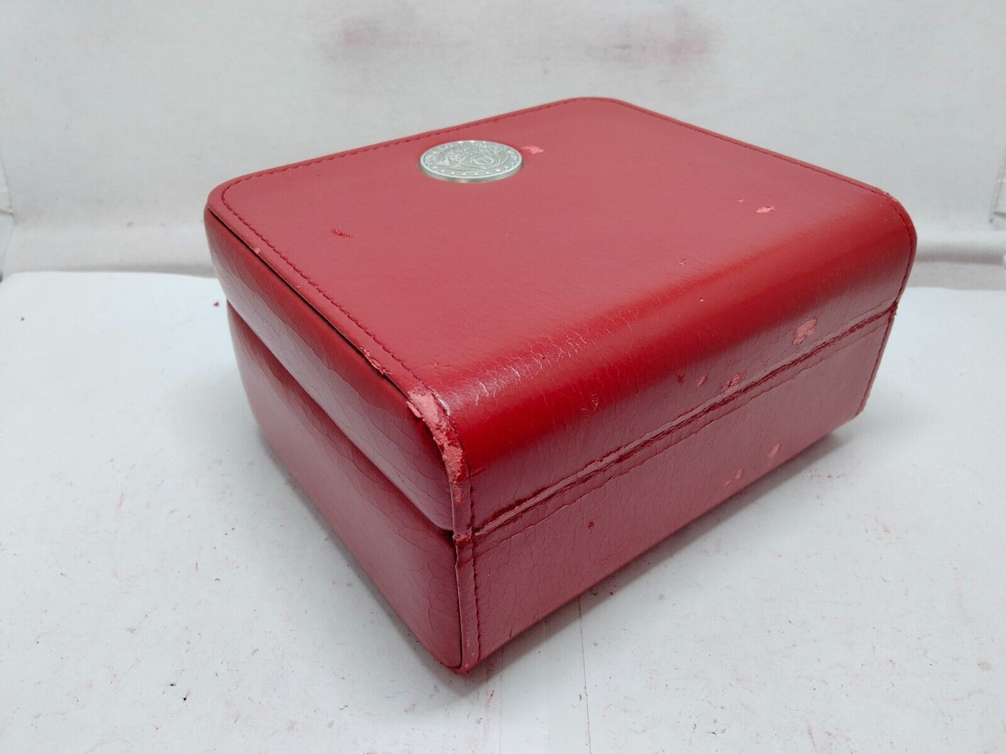 VINTAGE GENUINE OMEGA Speedmaster Seamaster RED watch box case wood 230829012yS