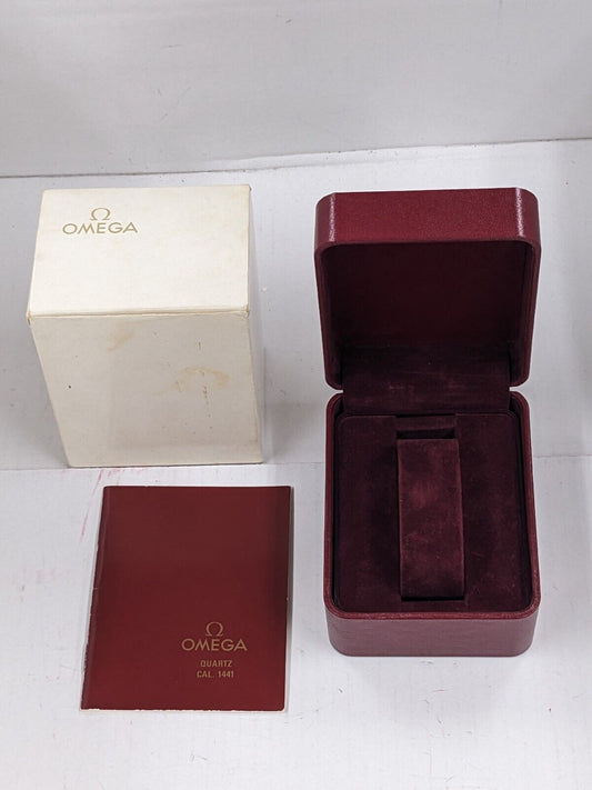 VINTAGE GENUINE OMEGA Speedmaster Seamaster watch box case red book 230930004yS