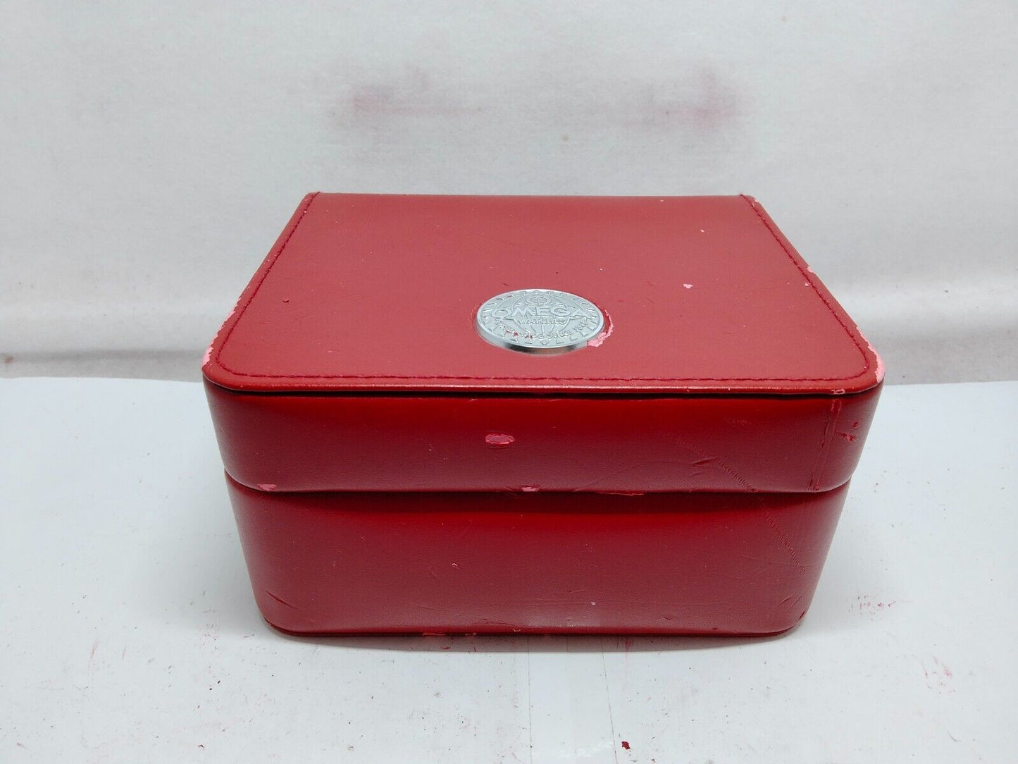 VINTAGE GENUINE OMEGA Seamaster Speedmaster watch box case Red wood 230810001yS