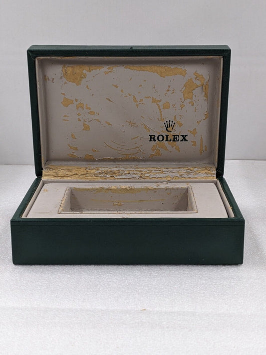 VINTAGE GENUINE ROLEX Green watch box case wood leather 68.00.2 231214006y4S