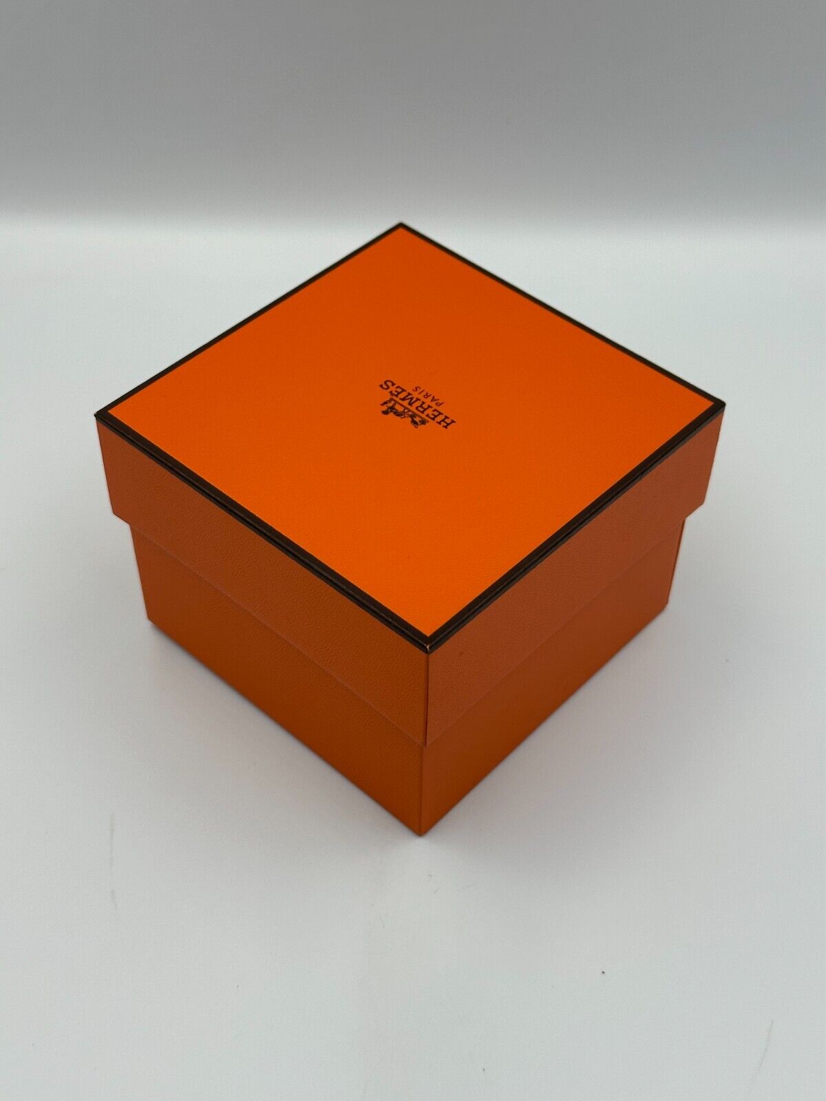 VINTAGE GENUINE HERMES Orange watch box case wood leather booklet 240221007y2A