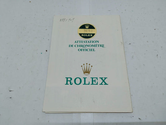 VINTAGE GENUINE ROLEX 16750 GMT-MASTER Watch paper tag 400 1987 0201001yS