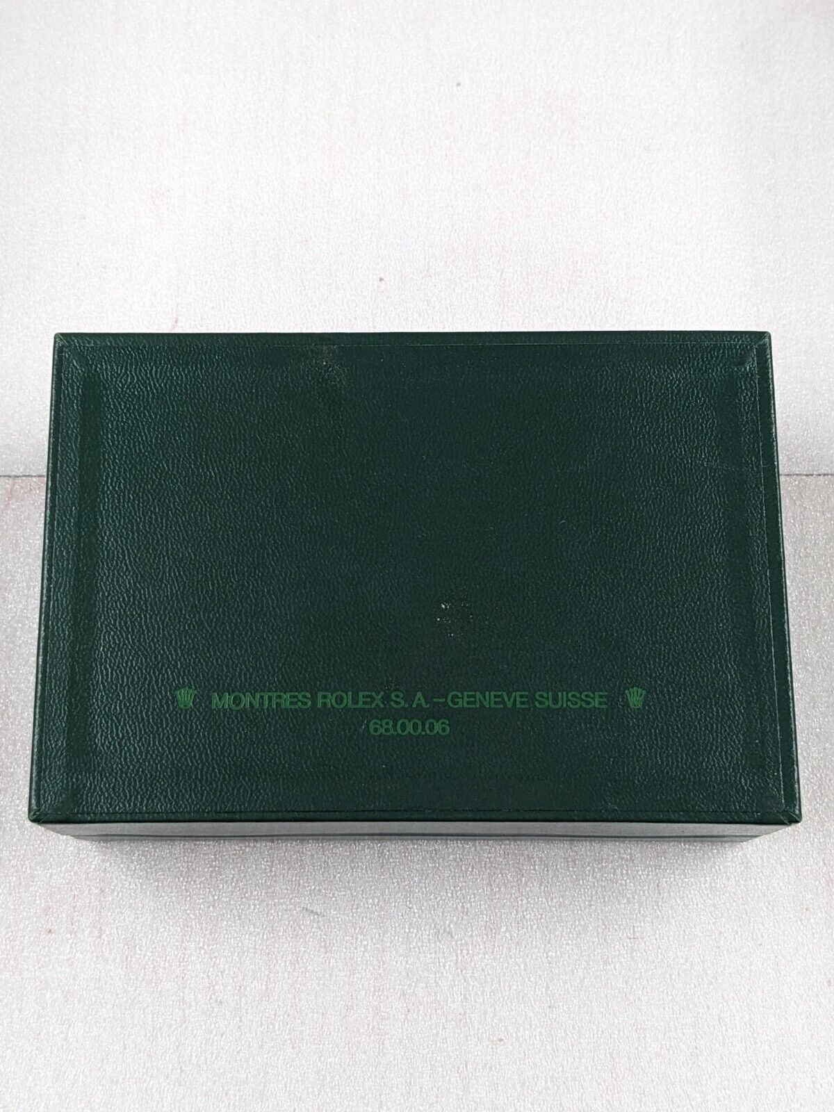 VINTAGE GENUINE ROLEX Green watch box case 68.00.06 leather wood 231109004y4S