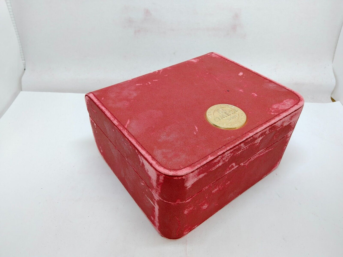 VINTAGE GENUINE OMEGA Speedmaster Seamaster red watch box case leather 0914025yS