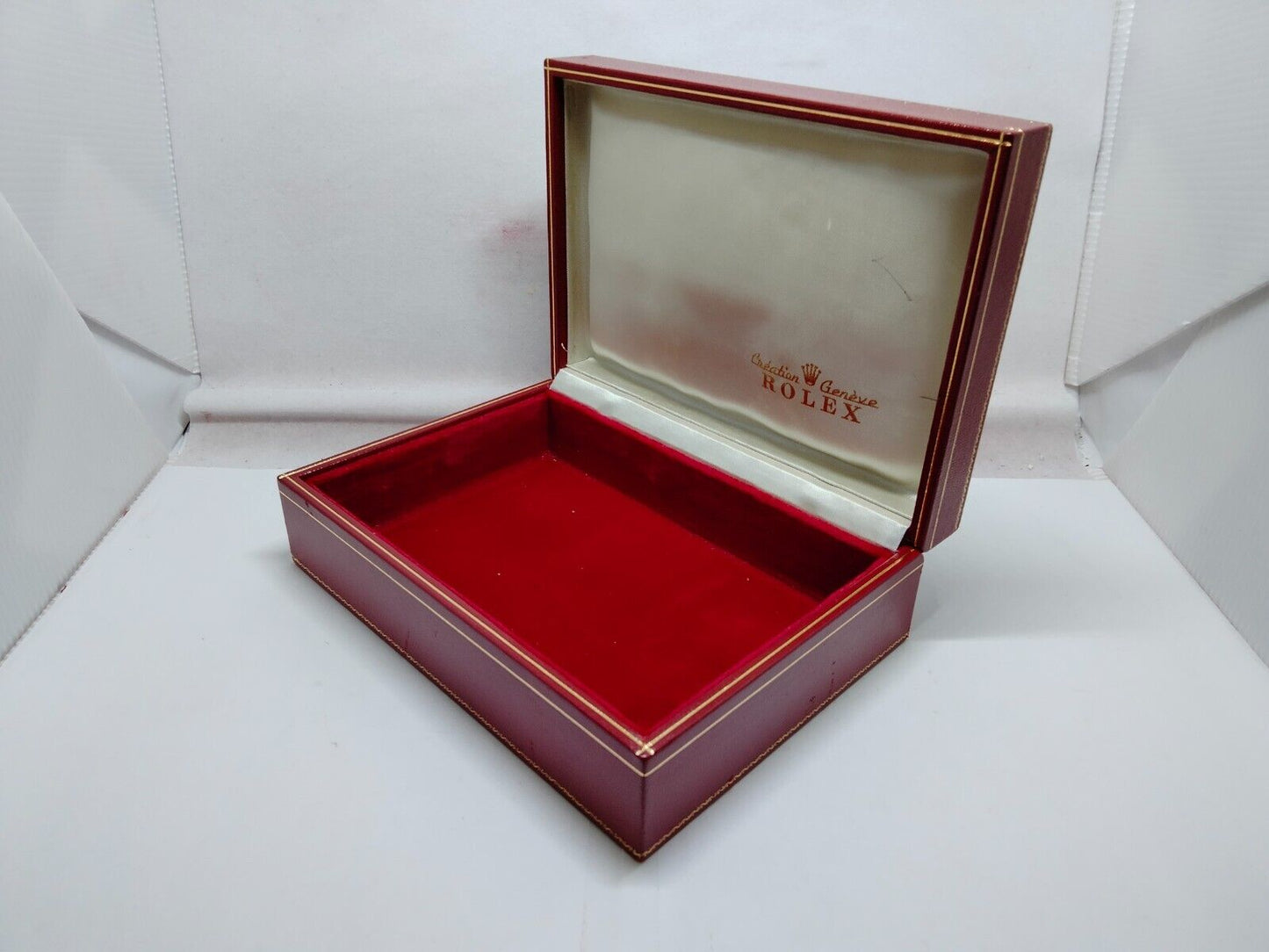 VINTAGE GENUINE ROLEX Red watch box case 60.01.2 no inner wood 230731007yS