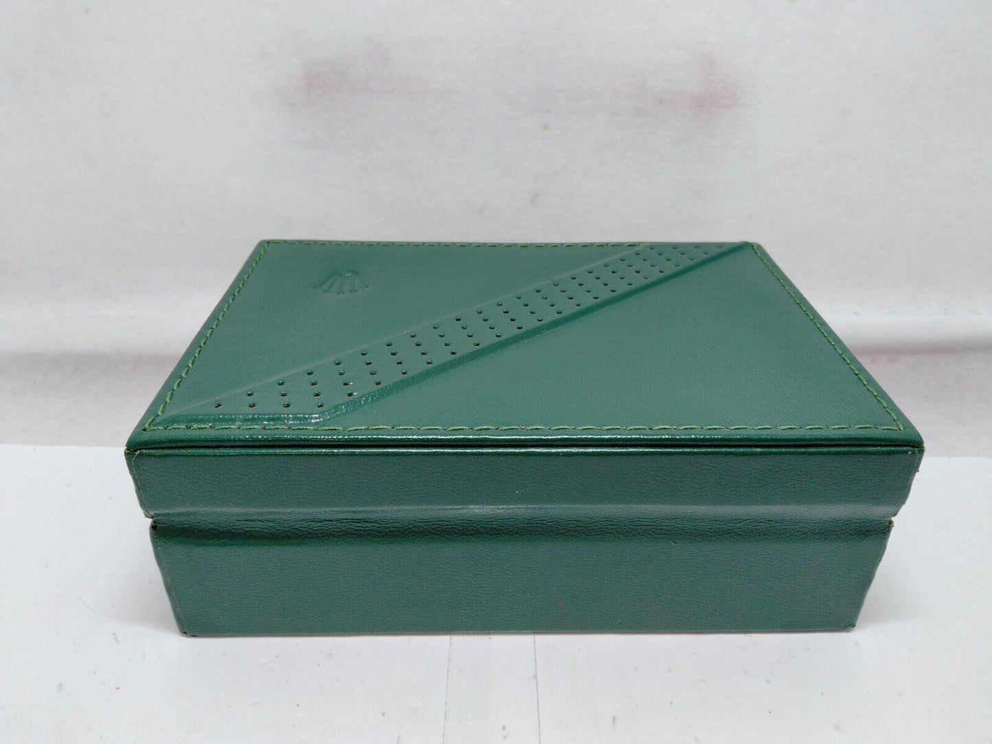 VINTAGE GENUINE ROLEX watch box case 68.00.06 wood leather green 230924003y3S