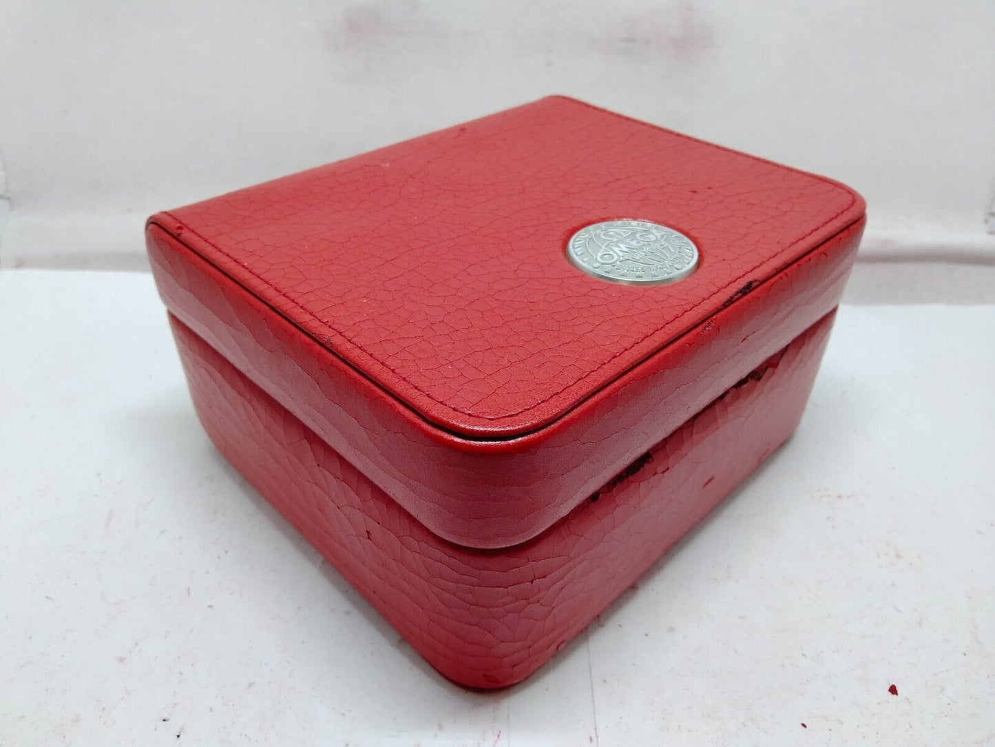 VINTAGE GENUINE OMEGA Speedmaster Seamaster  watch box case red wood 230830006yS