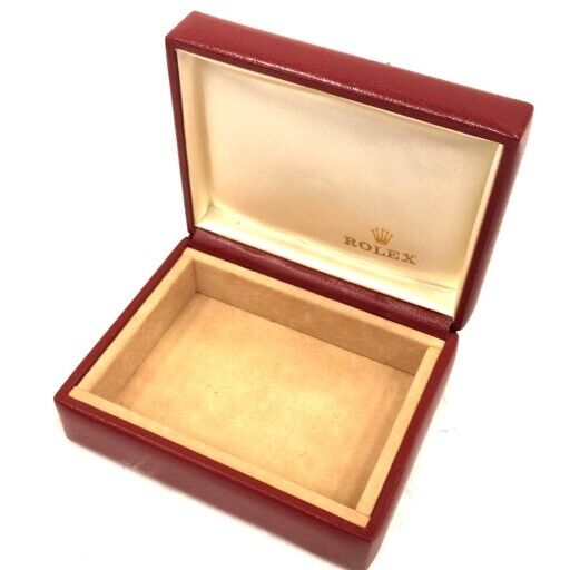 VINTAGE GENUINE ROLEX watch box case 14.00.08 Red wood leather junk 231124004y1S