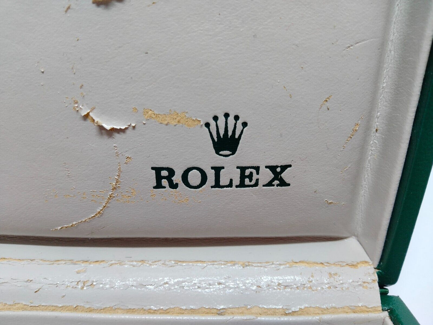 VINTAGE GENUINE ROLEX Green Watch Box Case no inner cushion wood 1118001y2S