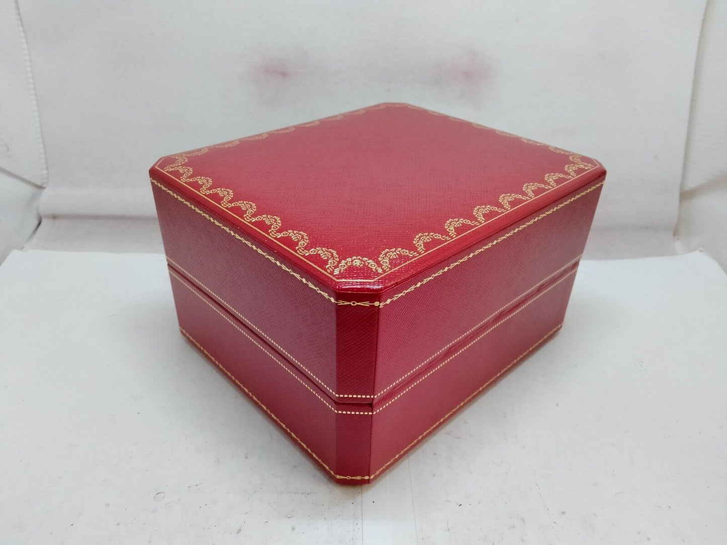 VINTAGE GENUINE CARTIER watch box case wood leather red COWA 0049 231113018mS