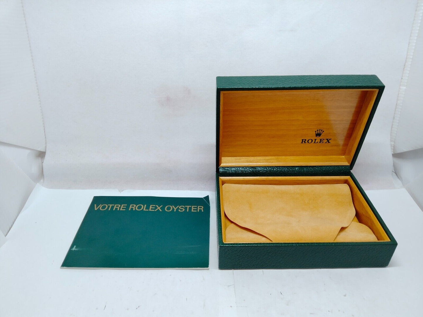 VINTAGE GENUINE ROLEX watch box case booklet 68.00.55 wood no inner 1228001y2S