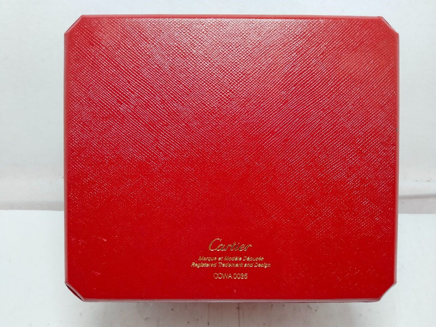 VINTAGE GENUINE CARTIER red watch box case wood leather white 230912012yS