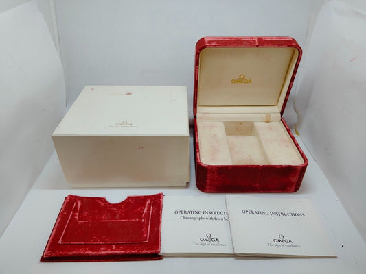 VINTAGE GENUINE OMEGA Speedmaster Seamaster Watch Box Case Booklet 0825001y3S