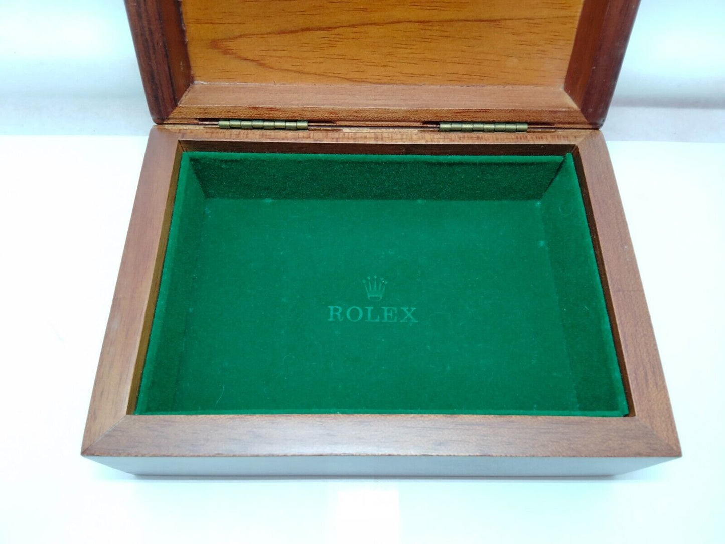 VINTAGE GENUINE ROLEX Watch Box case Wood Green no inner cushion 1115007y3S