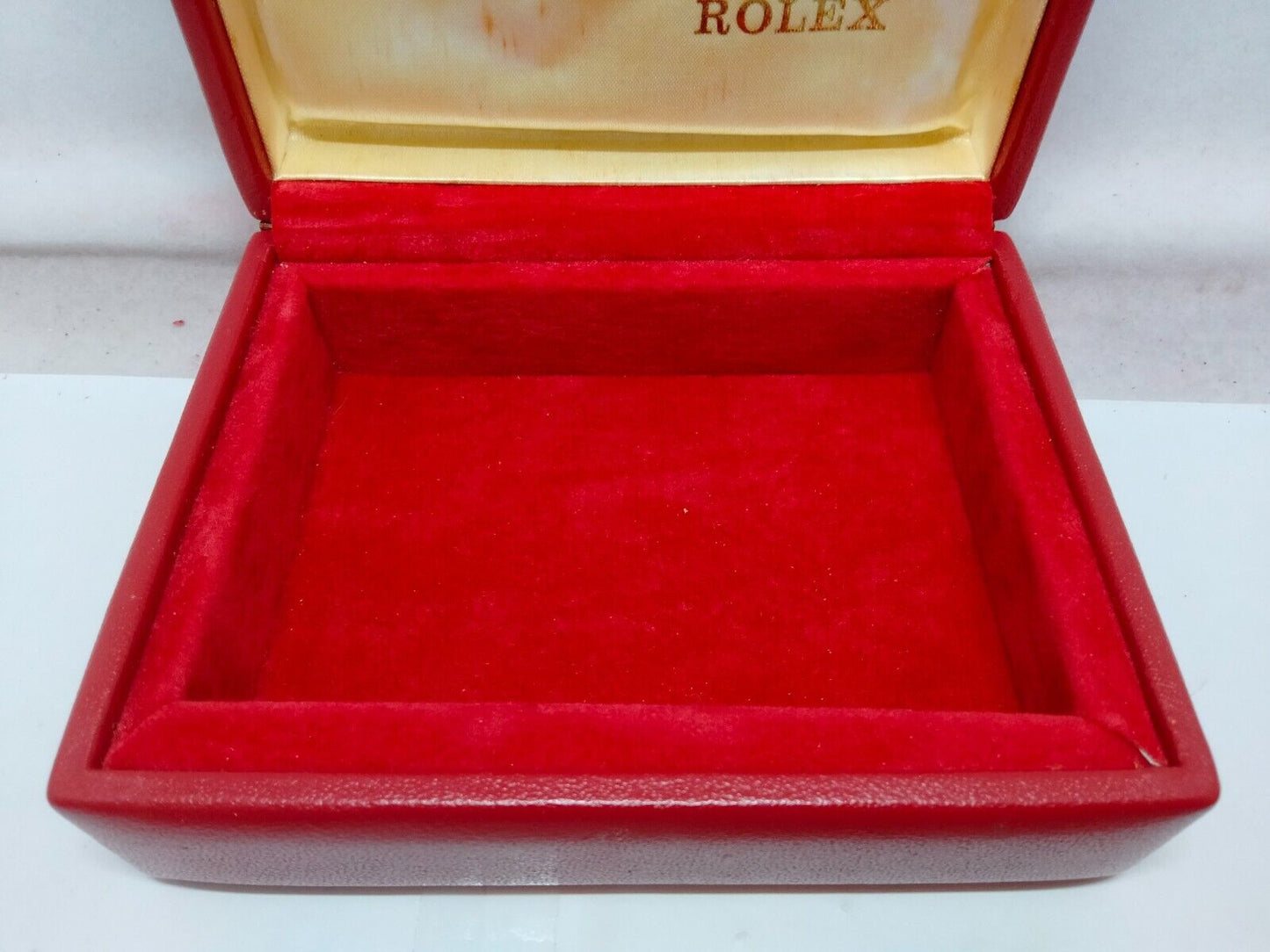 VINTAGE GENUINE ROLEX Red watch box case 14.00.01 no inner wood 230715001y2S