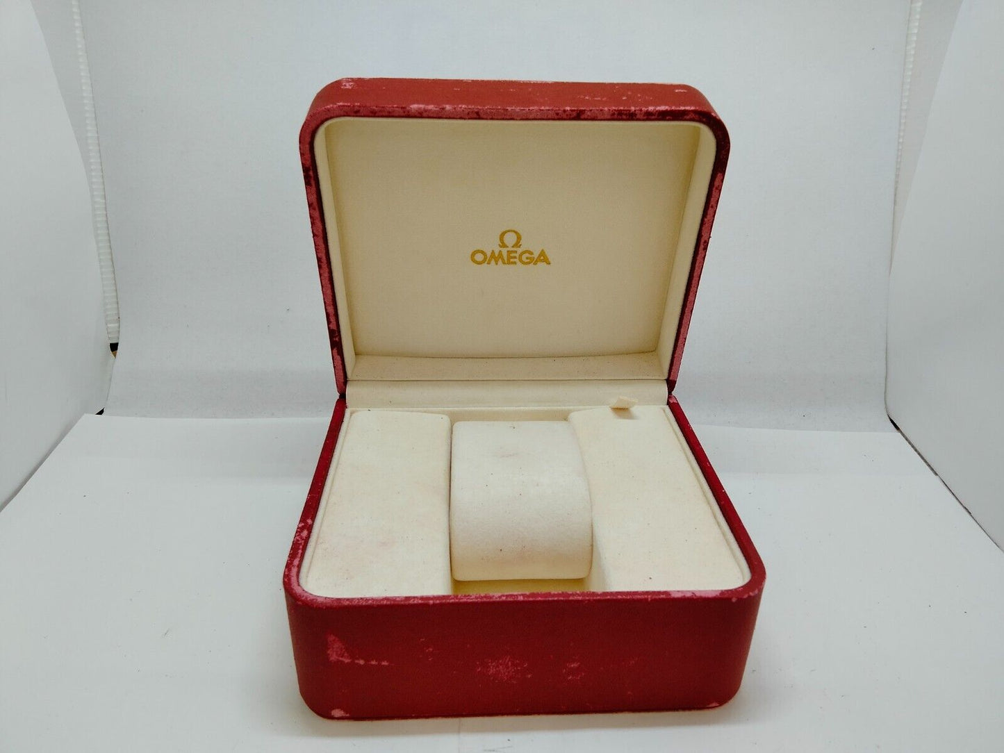 VINTAGE GENUINE OMEGA Speedmaster Seamaster red watch box case 0715001y3S