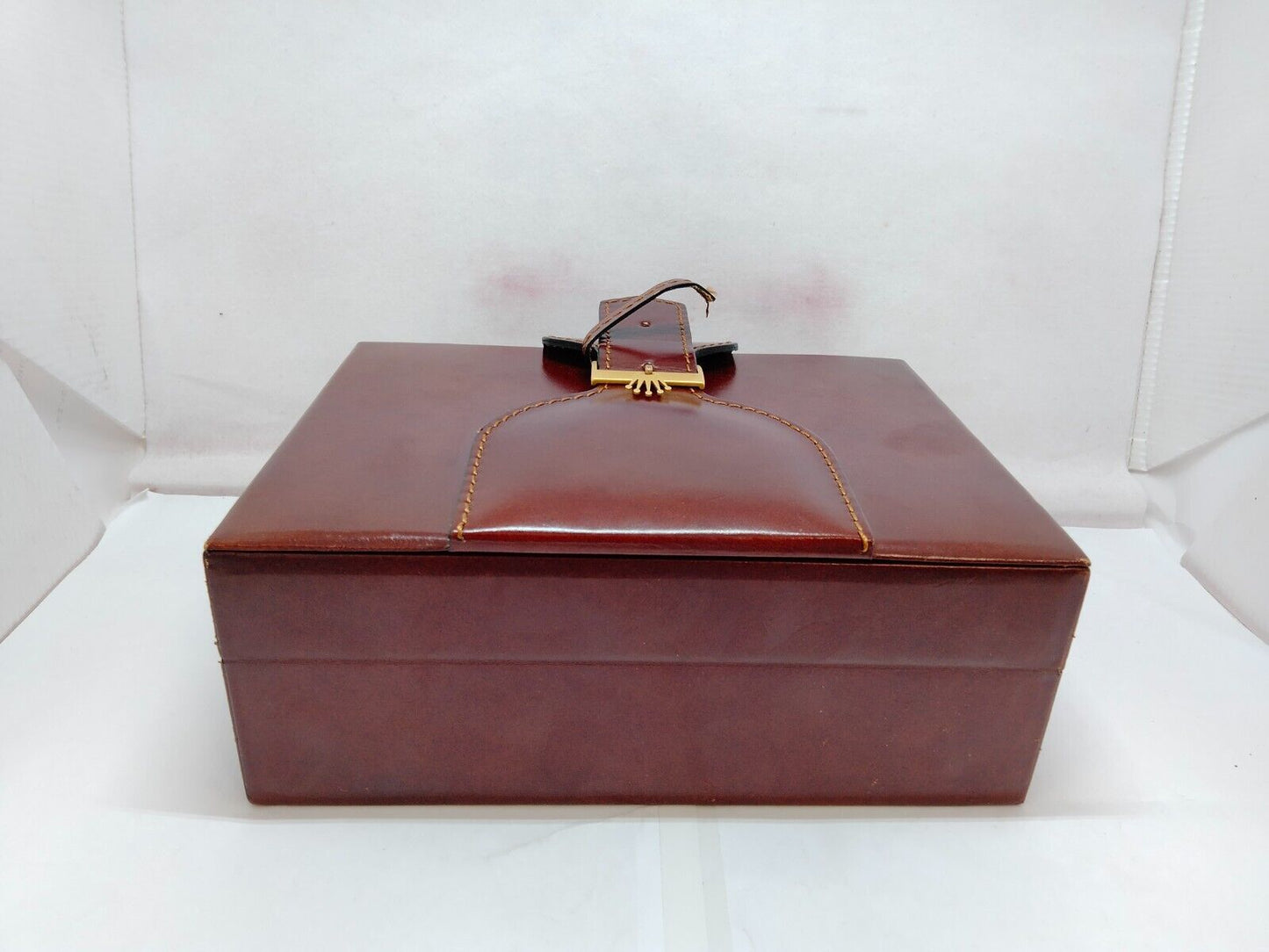 VINTAGE GENUINE ROLEX Day-date watch box case leather no inner junk 240103012y6S