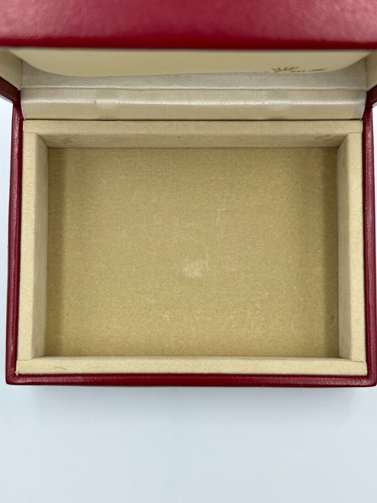 VINTAGE GENUINE ROLEX Red watch box case 14.00.02 wood no inner 240126001yA