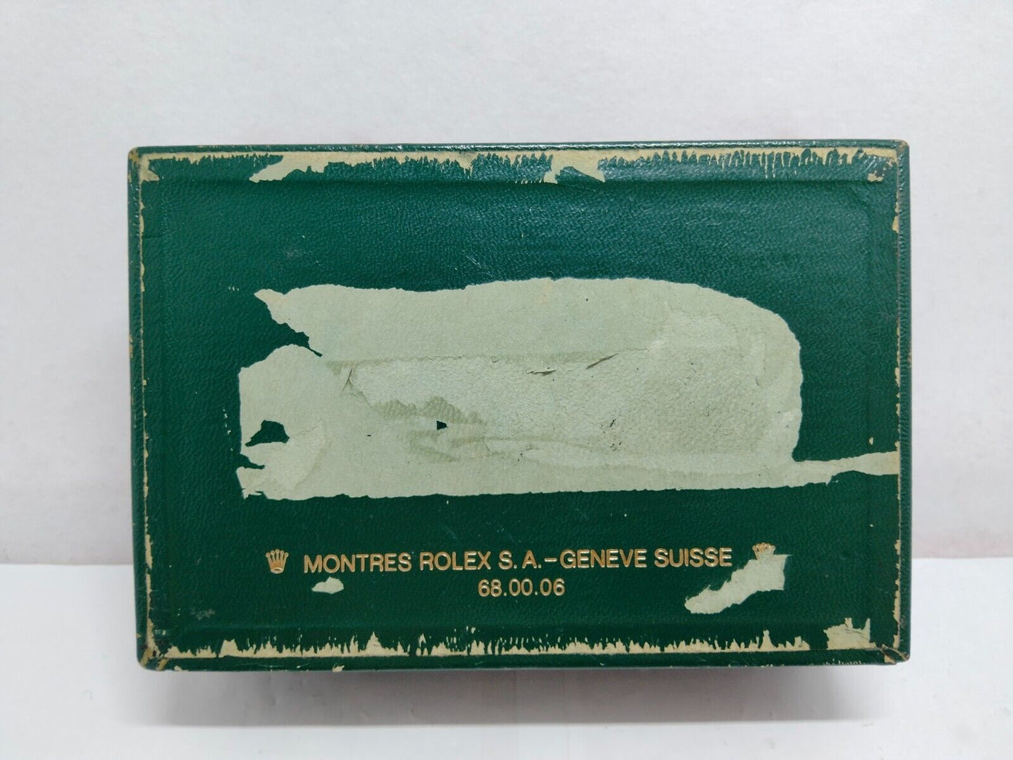 VINTAGE GENUINE ROLEX watch box case 68.00.06 no inner wood green 0119004y8S