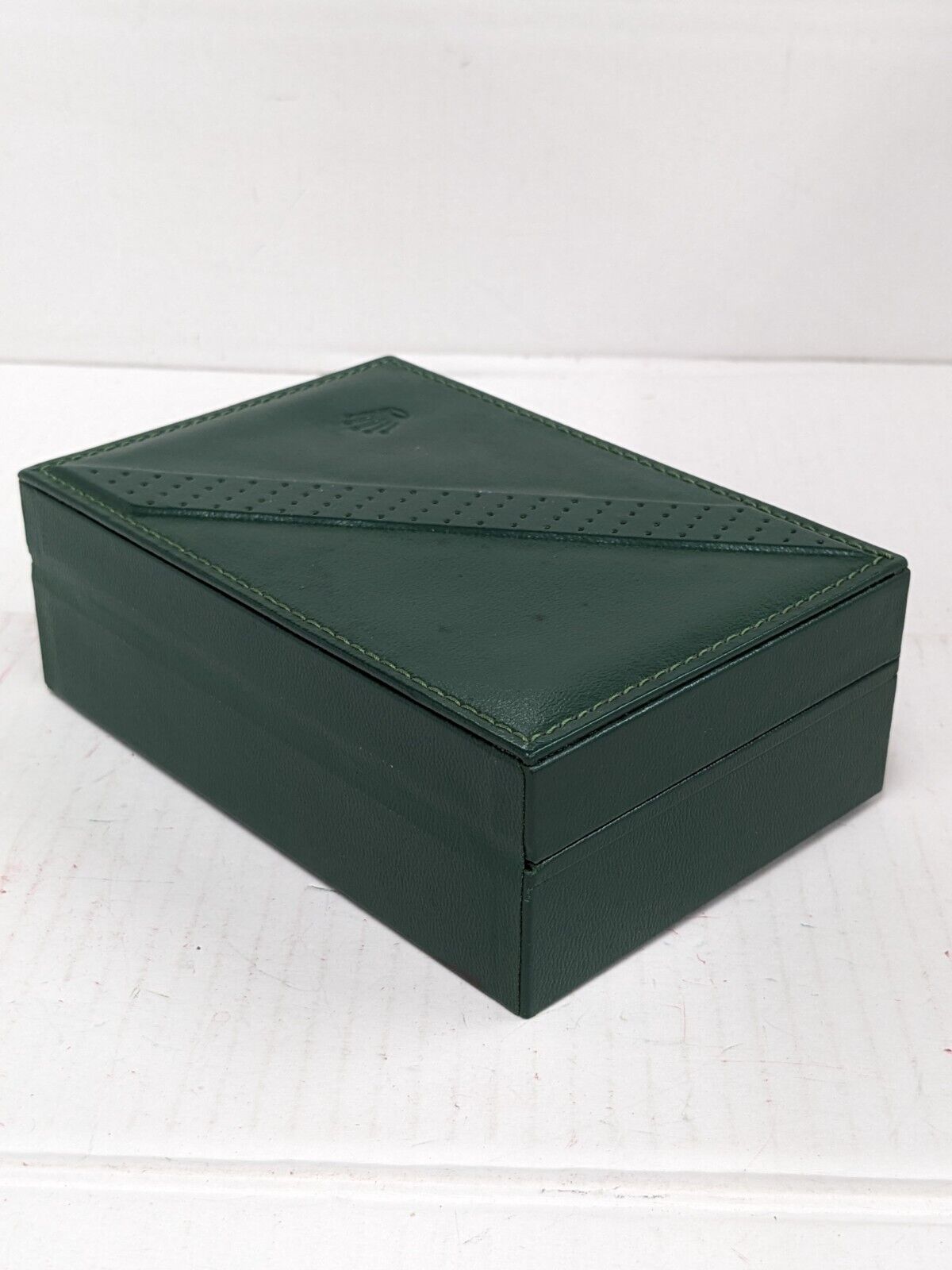 VINTAGE GENUINE ROLEX watch box case 68.00.06 green wood leather 230924012y8S