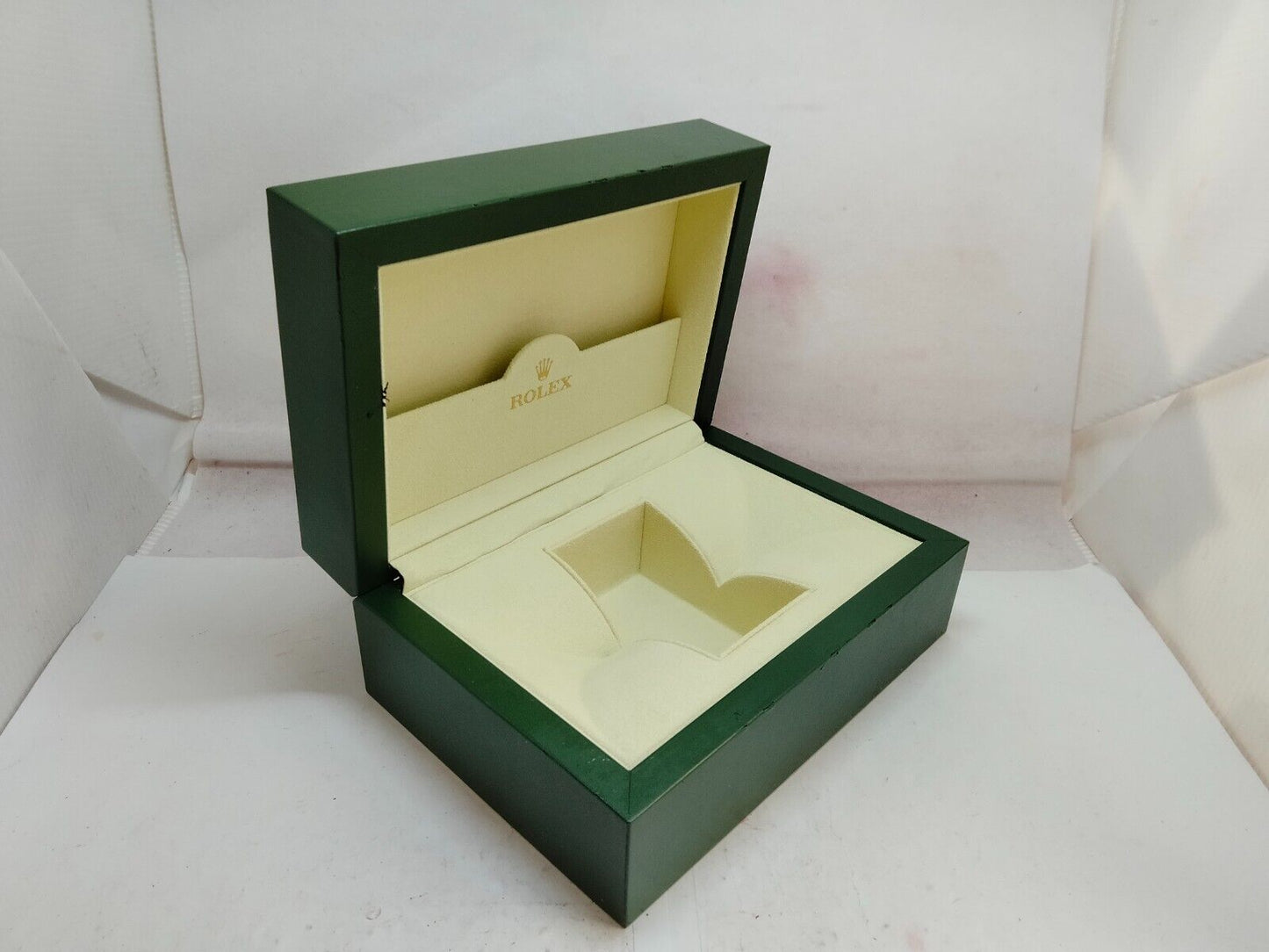 VINTAGE GENUINE ROLEX Green watch box case 31.00.04 wave no inner 231107014y2S