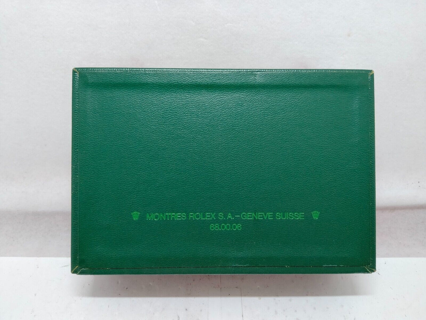 VINTAGE GENUINE ROLEX watch box case 68.00.06 wood leather green 230819002y3S