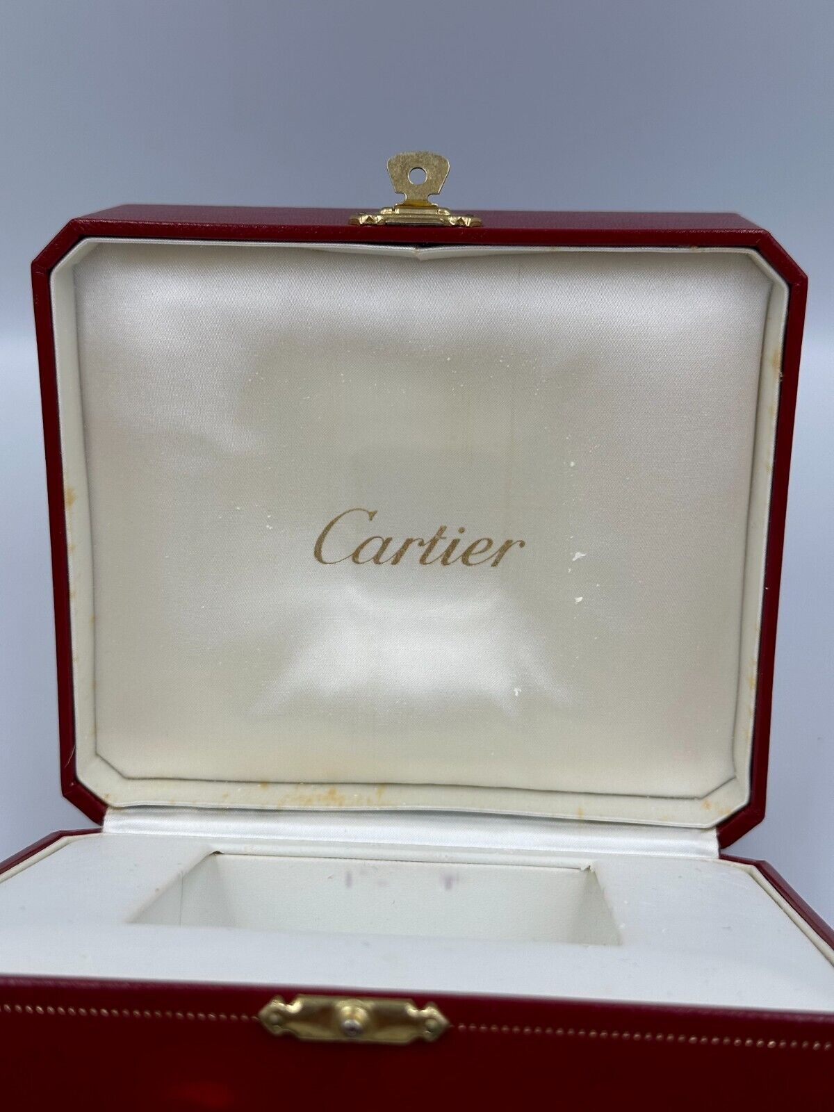 VINTAGE GENUINE CARTIER Red watch box case wood Booklet COWA 0043 240219001yA