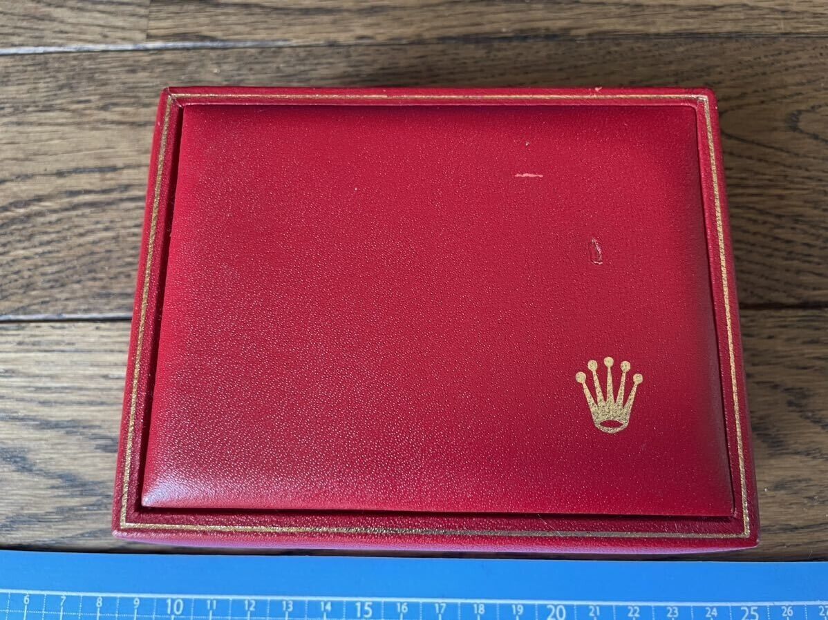 VINTAGE GENUINE ROLEX watch box case 14.00.08 Red wood leather 231214007yS