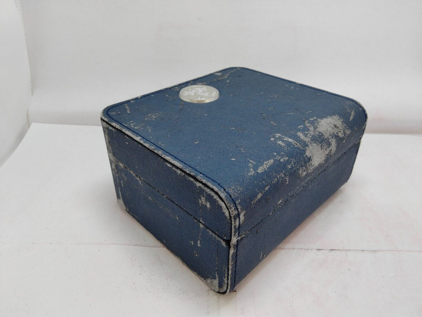 VINTAGE GENUINE OMEGA Blue Navy booklet watch case box leather 0824005y4S