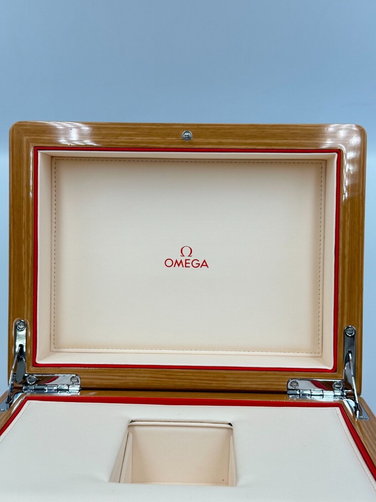 VINTAGE GENUINE OMEGA Speedmaster Seamaster watch box case wood tag 240201010yA