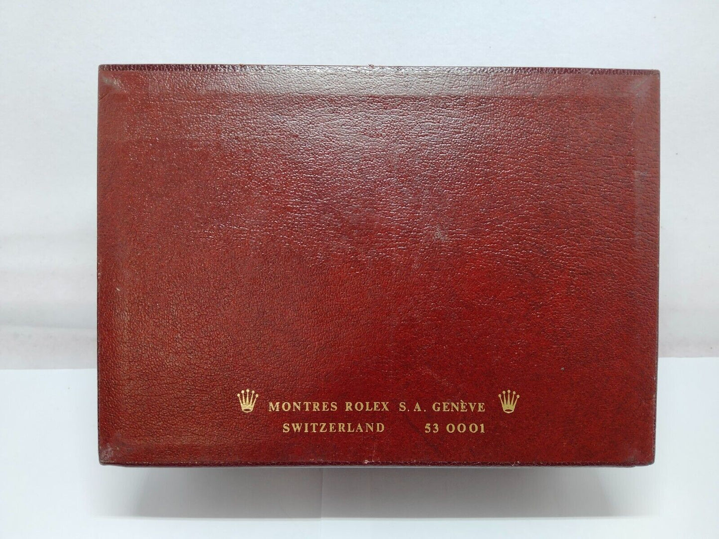 VINTAGE GENUINE ROLEX watch box case wood brown red 53.00.01 no inner 1009005y1S