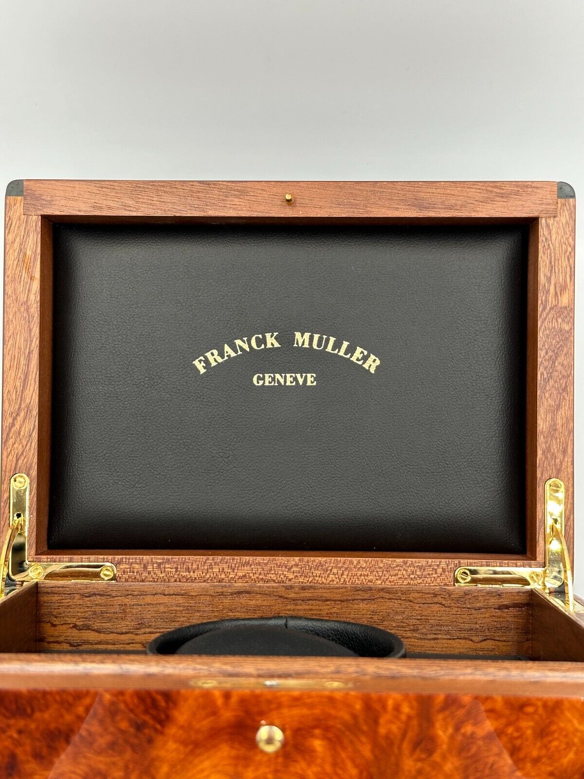 VINTAGE GENUINE Franck Muller Brown watch box case wood leather 240223004y2A