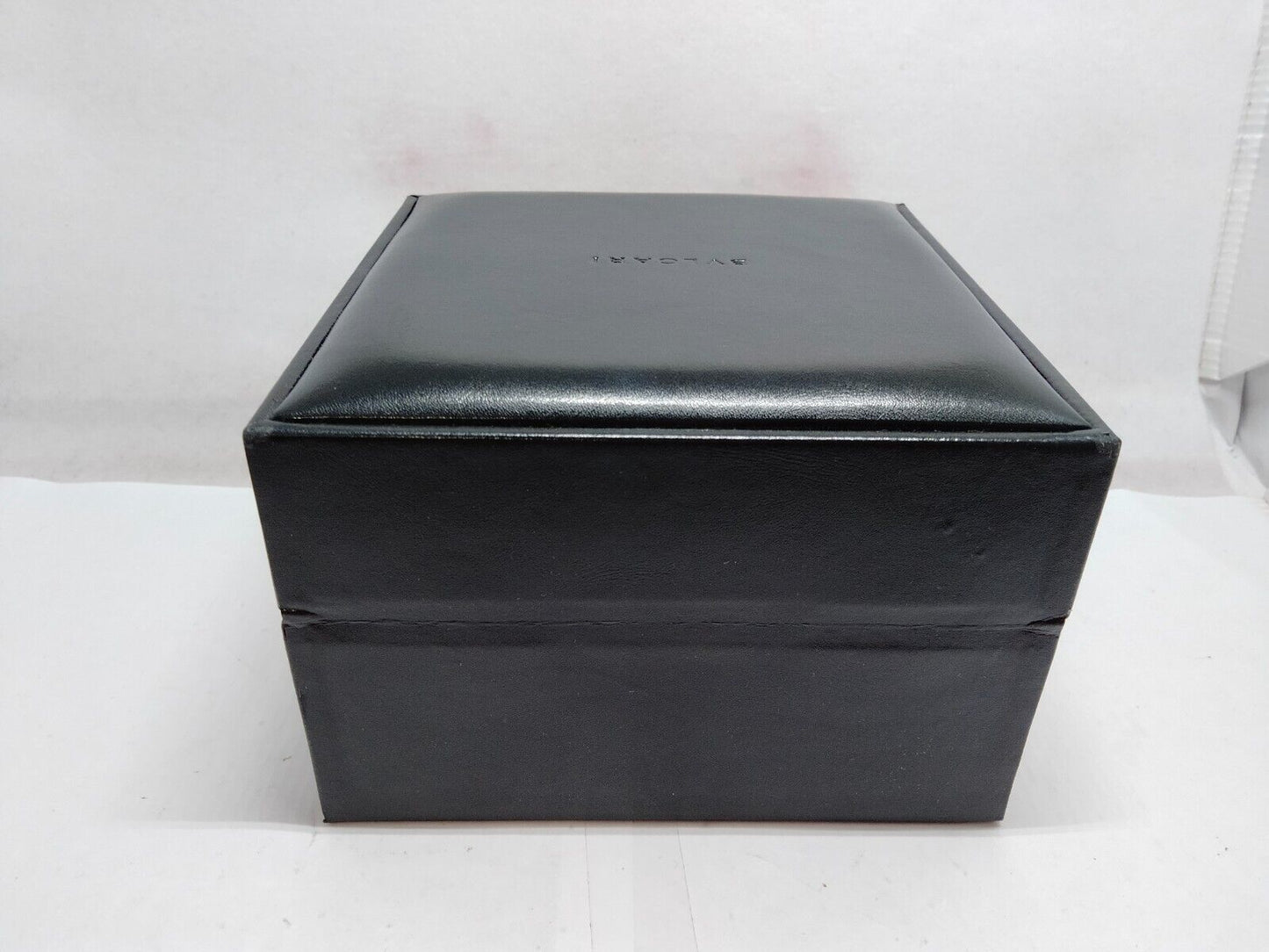 VINTAGE GENUINE BVLGARI watch box case Black wood leather 230605003y2S