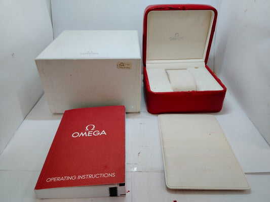 VINTAGE GENUINE OMEGA Speedmaster Seamaster watch box case red booklet 0715001mS