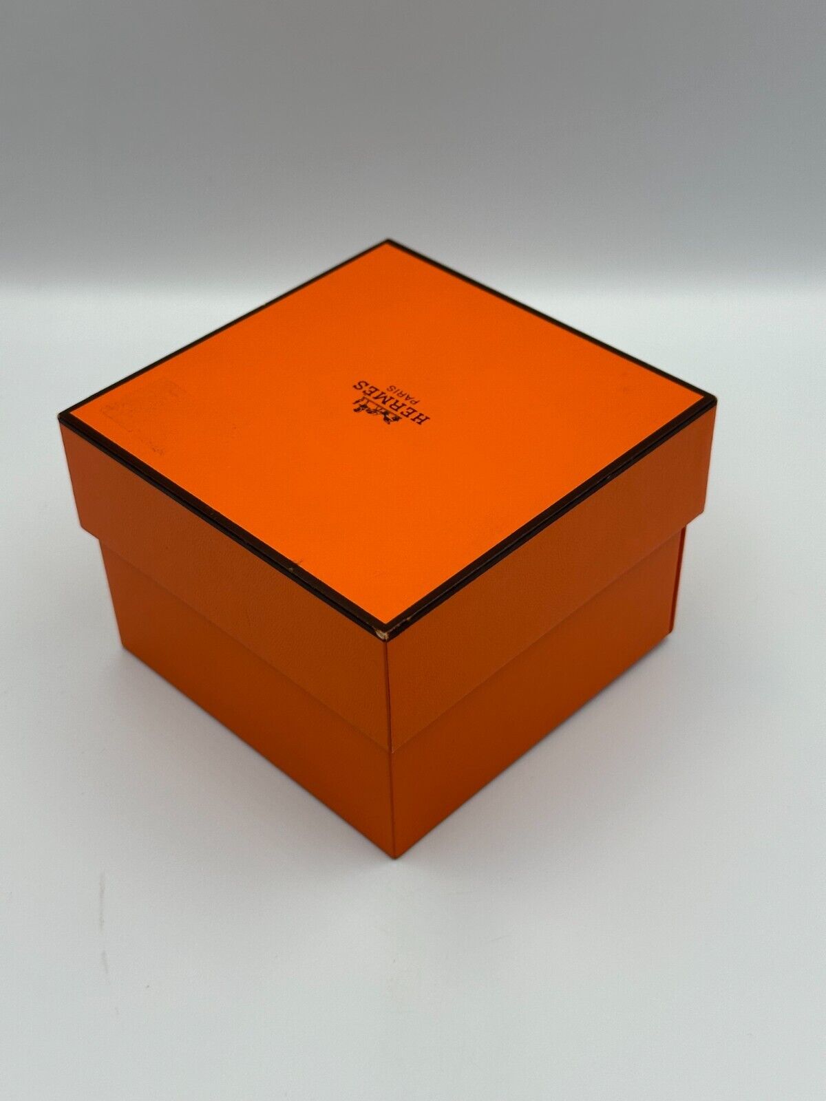 VINTAGE GENUINE HERMES Orange watch box case wood leather 240219004y2A