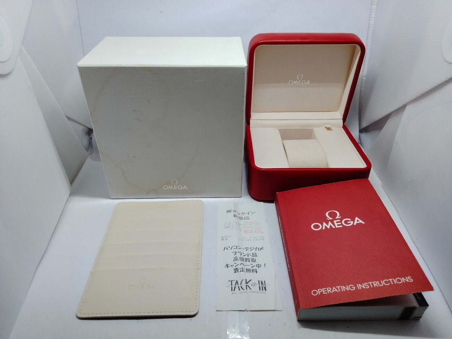 VINTAGE GENUINE OMEGA Speedmaster Seamaster watch box case red 1222002y1S