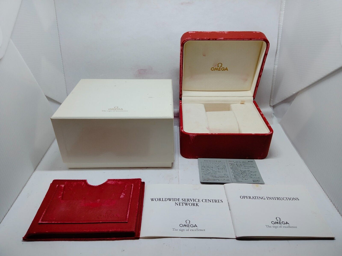 VINTAGE GENUINE OMEGA Speedmaster Seamaster watch case box booklet 230717002yS