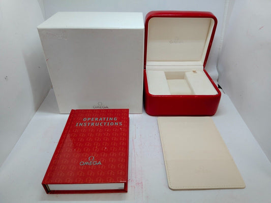 VINTAGE GENUINE OMEGA Speedmaster Seamaster watch box case booklet red 0829014yS