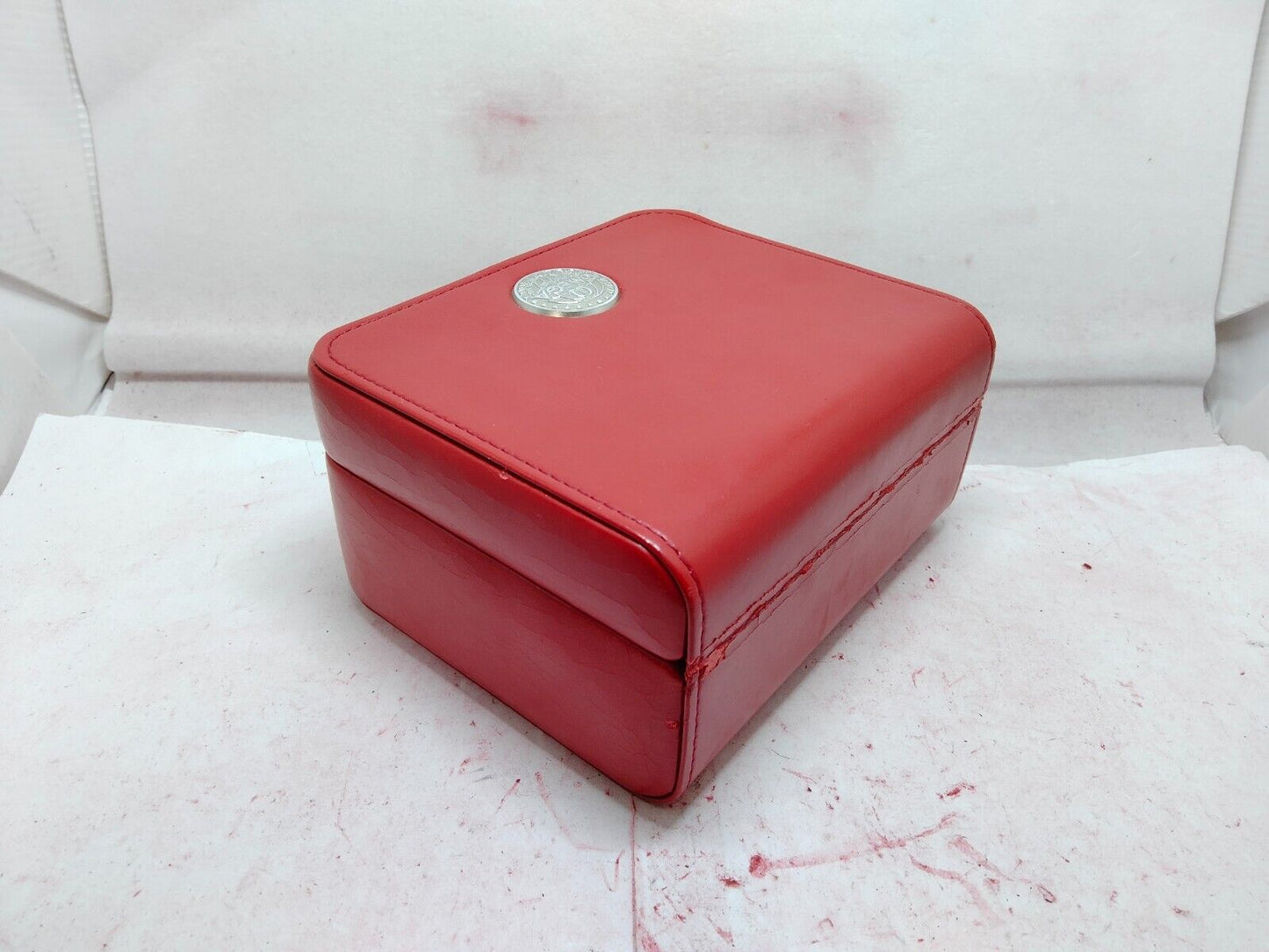 VINTAGE OMEGA Seamaster Speedmaster watch box case red wood leather 231113015mS