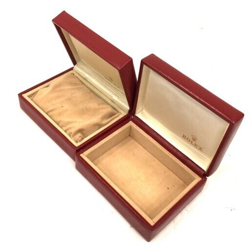 VINTAGE GENUINE ROLEX watch box case 14.00.08 Red wood no inner 231125004y1S