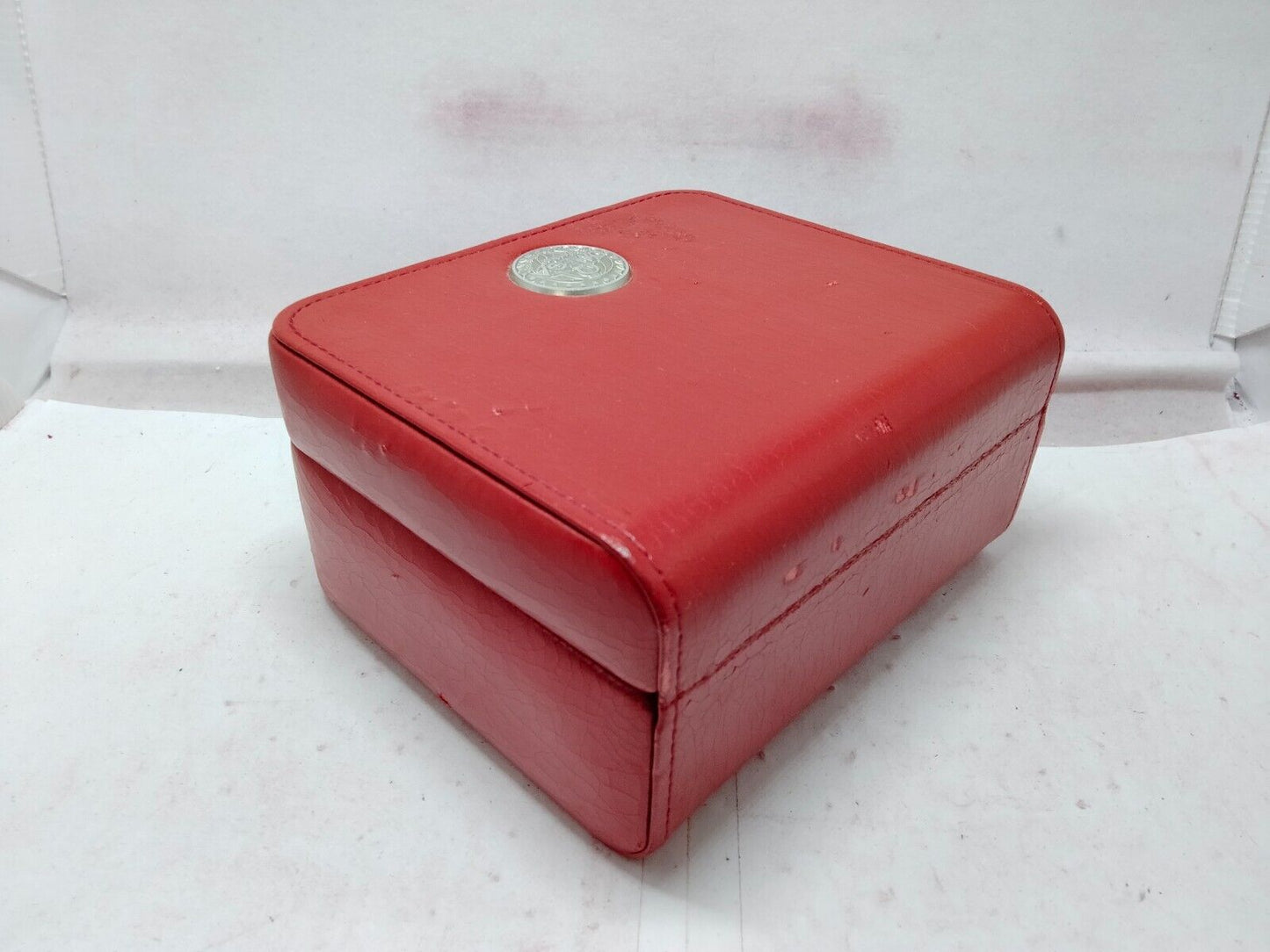 GENUINE OMEGA Speedmaster Seamaster watch box case red leather tag 230925013yS