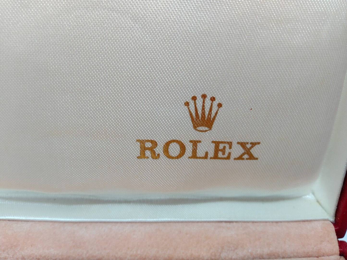 VINTAGE GENUINE ROLEX watch box case red 14.00.71 wood no inner 230921008y7S