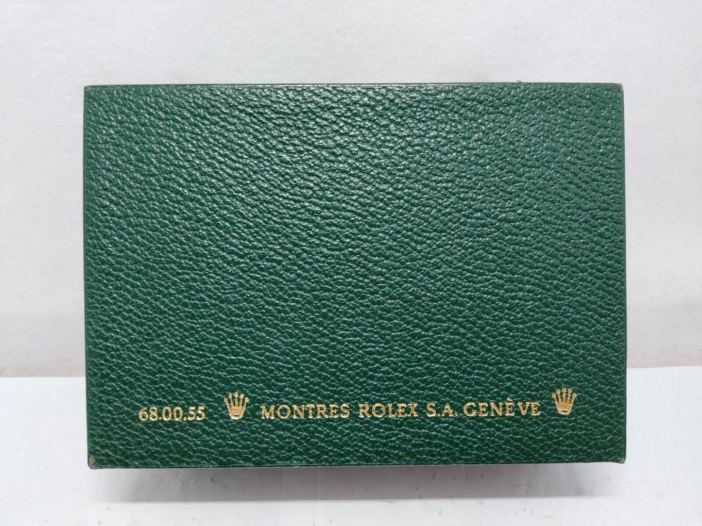 VINTAGE GENUINE ROLEX watch box case 68.00.55 Green wood no inner 0208001y3S