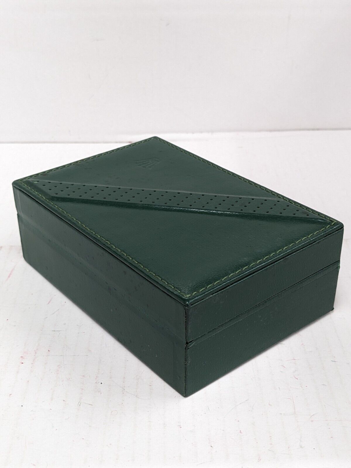 VINTAGE GENUINE ROLEX watch box case 68.00.06 green wood leather 230924012y