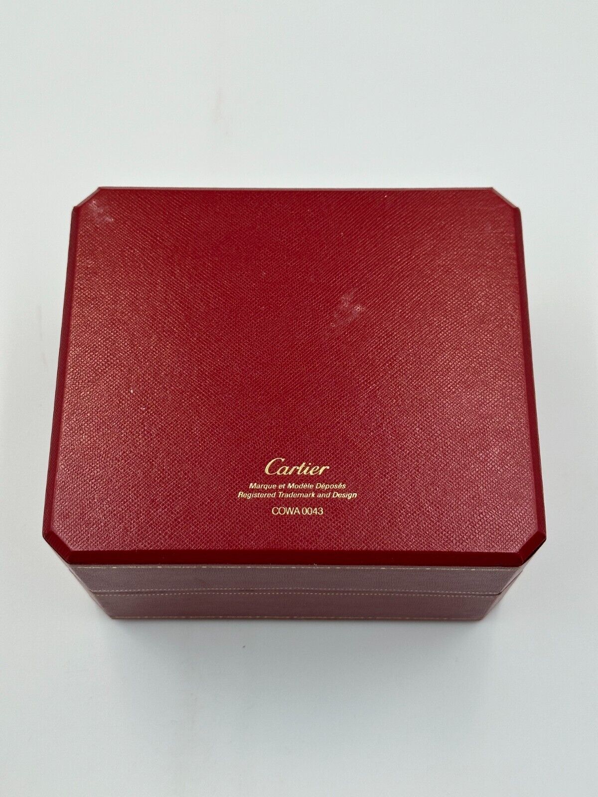 VINTAGE GENUINE CARTIER Red watch box case wood leather Booklet 240220009yA