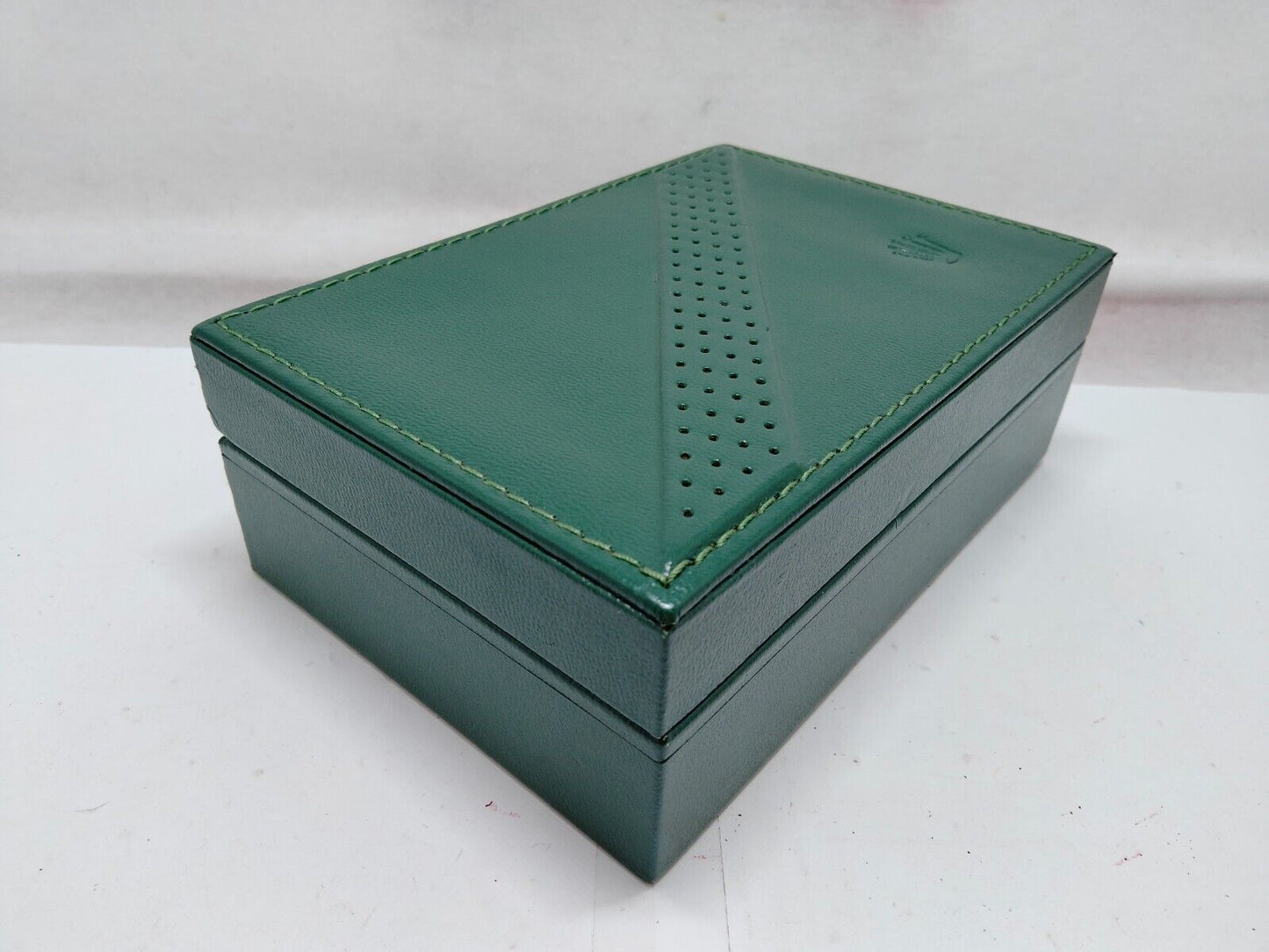 VINTAGE GENUINE ROLEX watch box case 68.00.06 wood leather green 230924003y3S