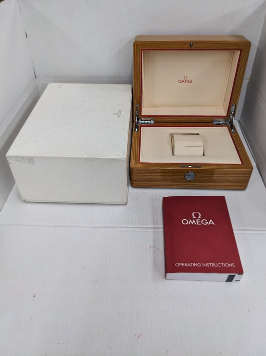 VINTAGE GENUINE OMEGA Speedmaster Seamaster Brown watch box case 230905009yS