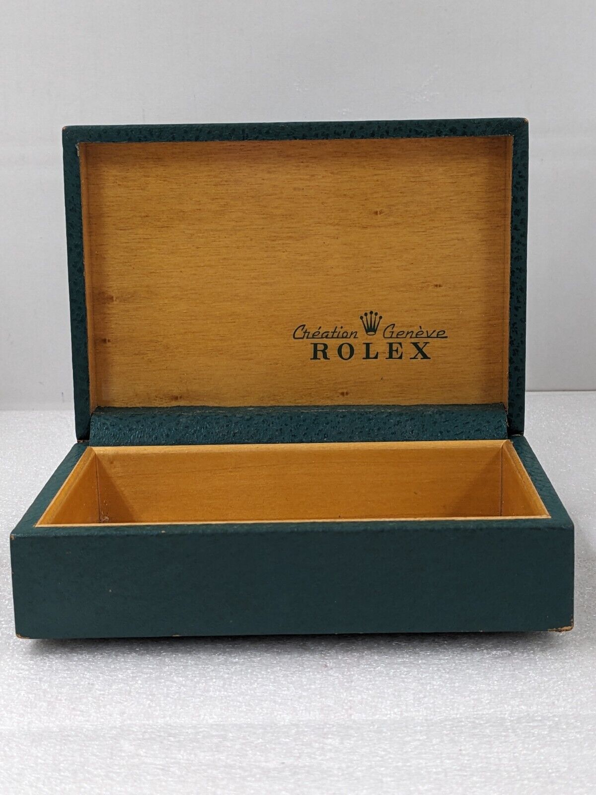 VINTAGE GENUINE ROLEX Green watch box case no inner 68.00.3 wood 231112002y1S